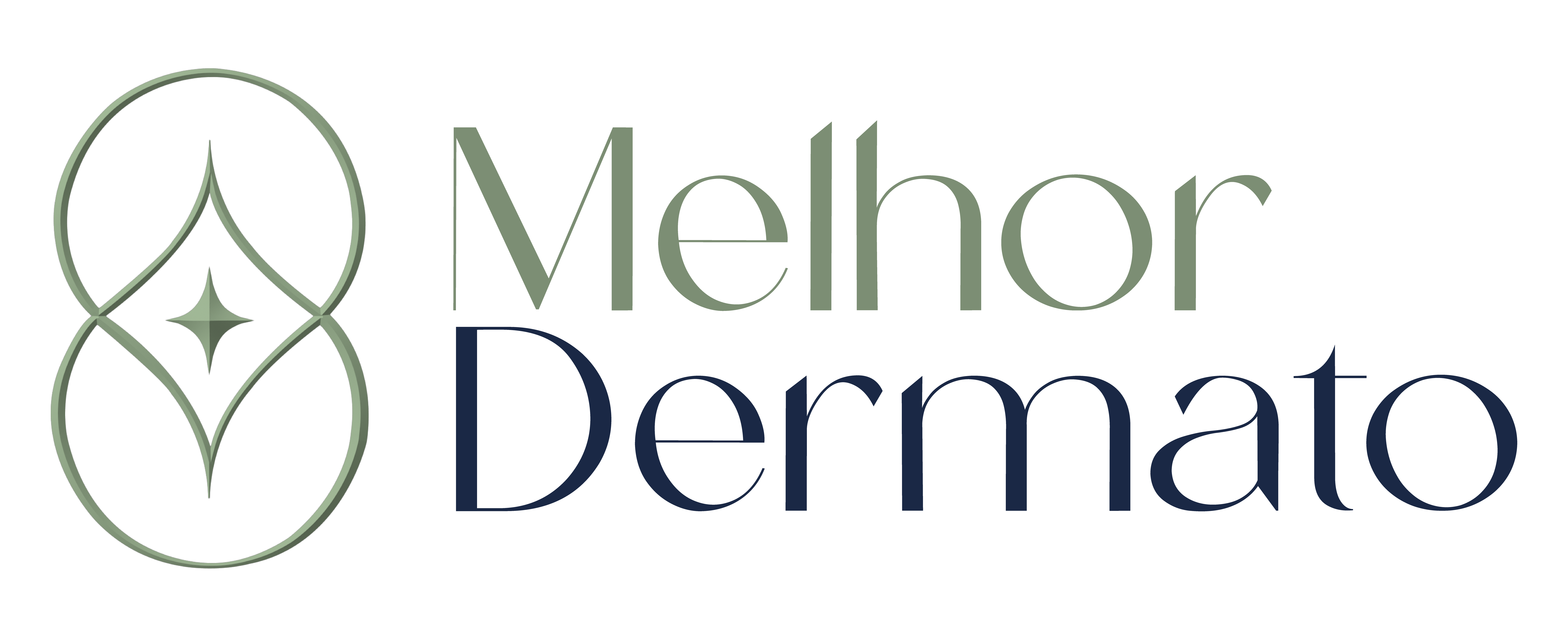 Logo Melhor Dermato — Sage + Navy