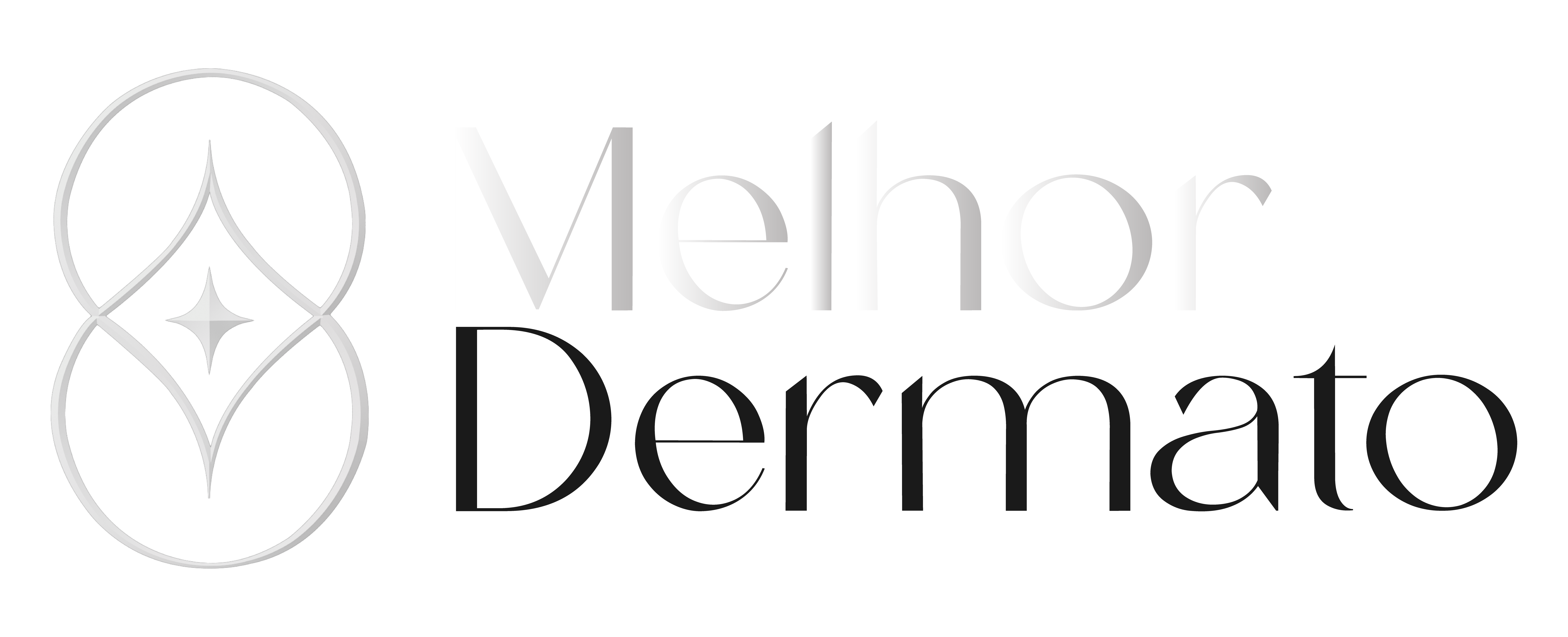 Logo Melhor Dermato — Prata + Preto