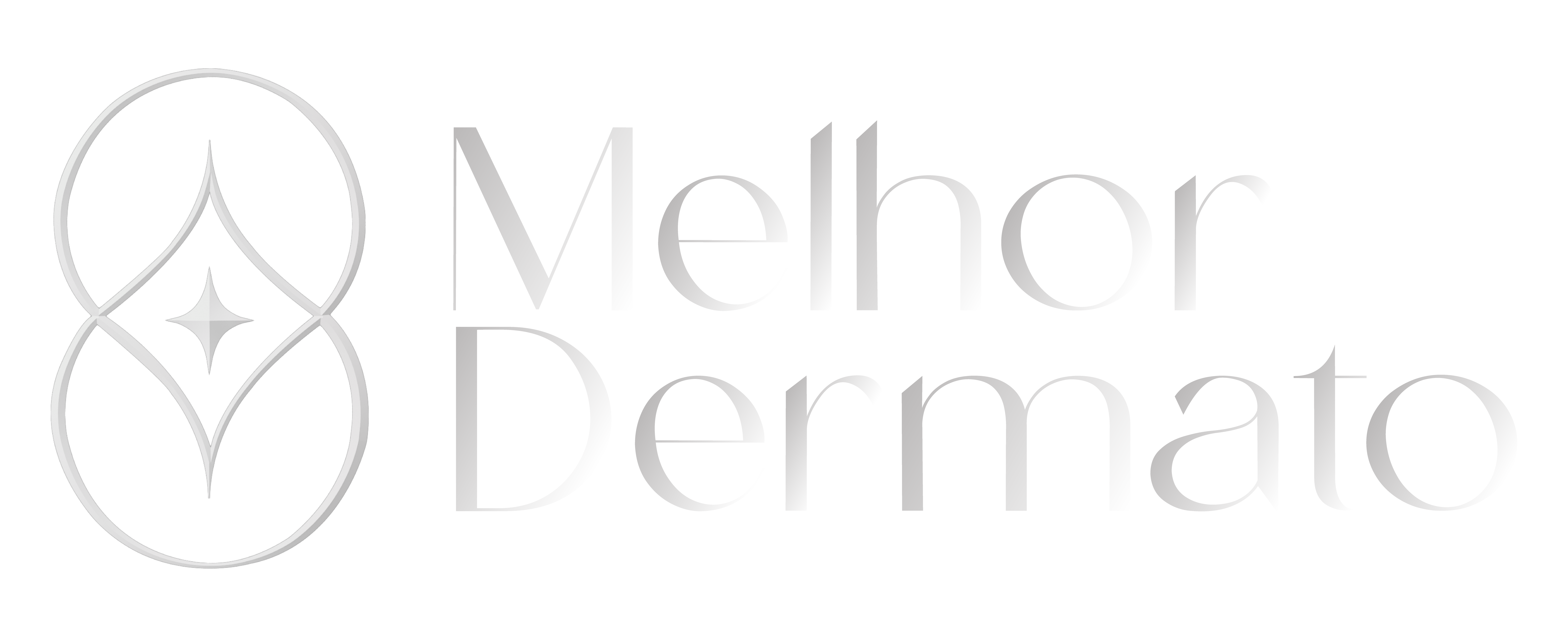 Logo Melhor Dermato — Branco / Prata